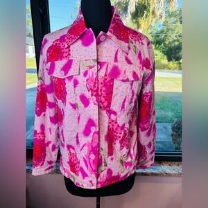Redd Jeans Pink Floral Sequined Spring Women's Jacket
